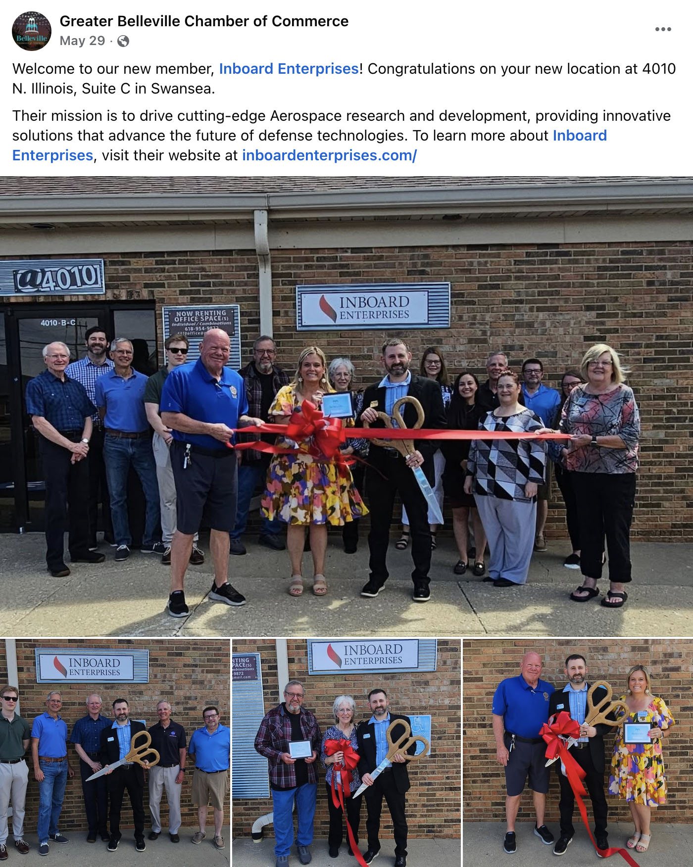 Image of Inboard Enterprises Ribbon Cutting with the Greater Belleville Chamber of Commerce